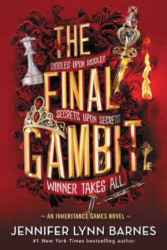 The Final Gambit cover art. Includes images of a crown, a candle, a scepter an a chess piece.